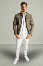 Men's Davide Vintage Dark Brown Leather Biker Jacket