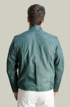 Vintage Herrenjacke aus grünem Leder von 883