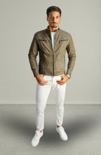 Giacca Rocky Biker in Pelle T.Moro Vintage da Uomo