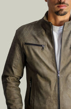 Giacca Rocky Biker in Pelle T.Moro Vintage da Uomo