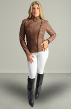 Giacca in Vera Pelle Modello Noemi Stone Wash Cioccolato | 100% Made in Italy