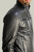 Giacca Rocky Biker in Pelle Nappa Nera da Uomo
