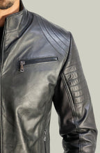 Giacca Rocky Biker in Pelle Nappa Nera da Uomo