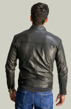 Giacca Rocky Biker in Pelle Nappa Nera da Uomo