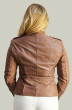 Giacca in Vera Pelle Modello Noemi Stone Wash Cioccolato | 100% Made in Italy