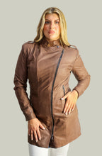 Cappotto in Vera Pelle Modello Noemi Lungo Stone Wash Cioccolato | 100% Made in Italy