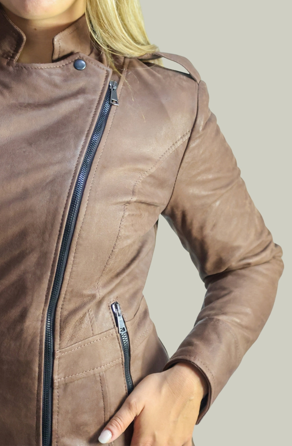 Cappotto in Vera Pelle Modello Noemi Lungo Stone Wash Cioccolato | 100% Made in Italy