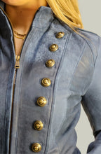 Giacca in Vera Pelle Modello K250 lungo Blu | 100% Made in Italy