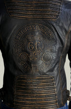 Giacca Biker in Pelle Testa Di Moro Scuro da Uomo