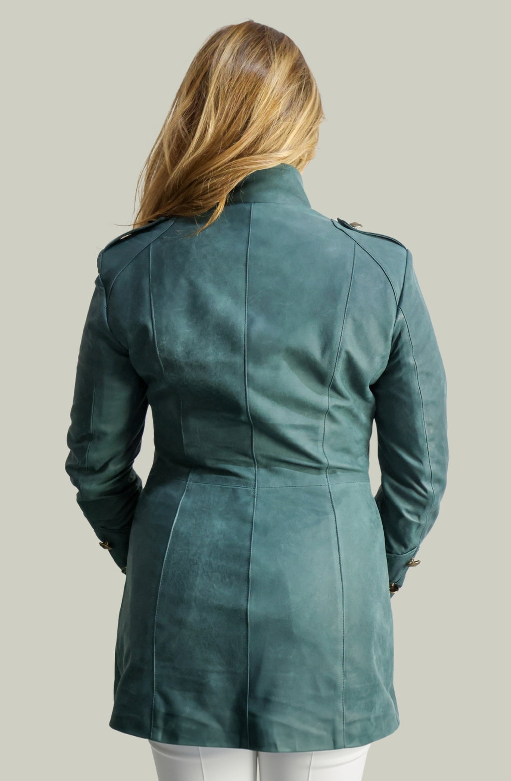 Giacca in Vera Pelle Modello K250 lungo Verde | 100% Made in Italy