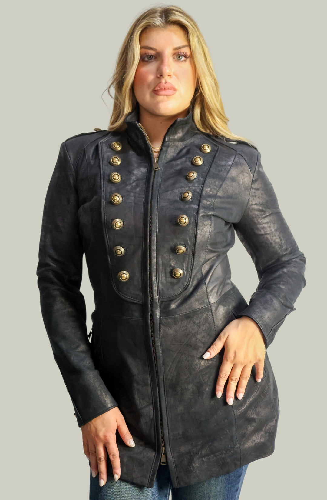 Giacca in Vera Pelle Modello k250 lungo | 100% Made in Italy