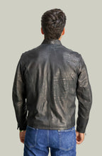 883 Herren-Vintage-Lederjacke Schwarz