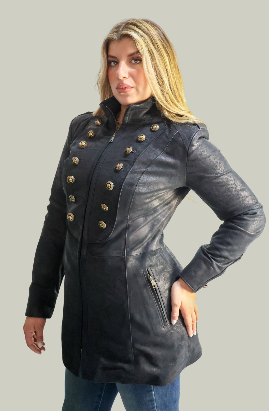 Giacca in Vera Pelle Modello k250 lungo | 100% Made in Italy