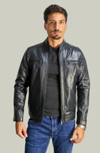 Schwarze Lederjacke für Herren - V266