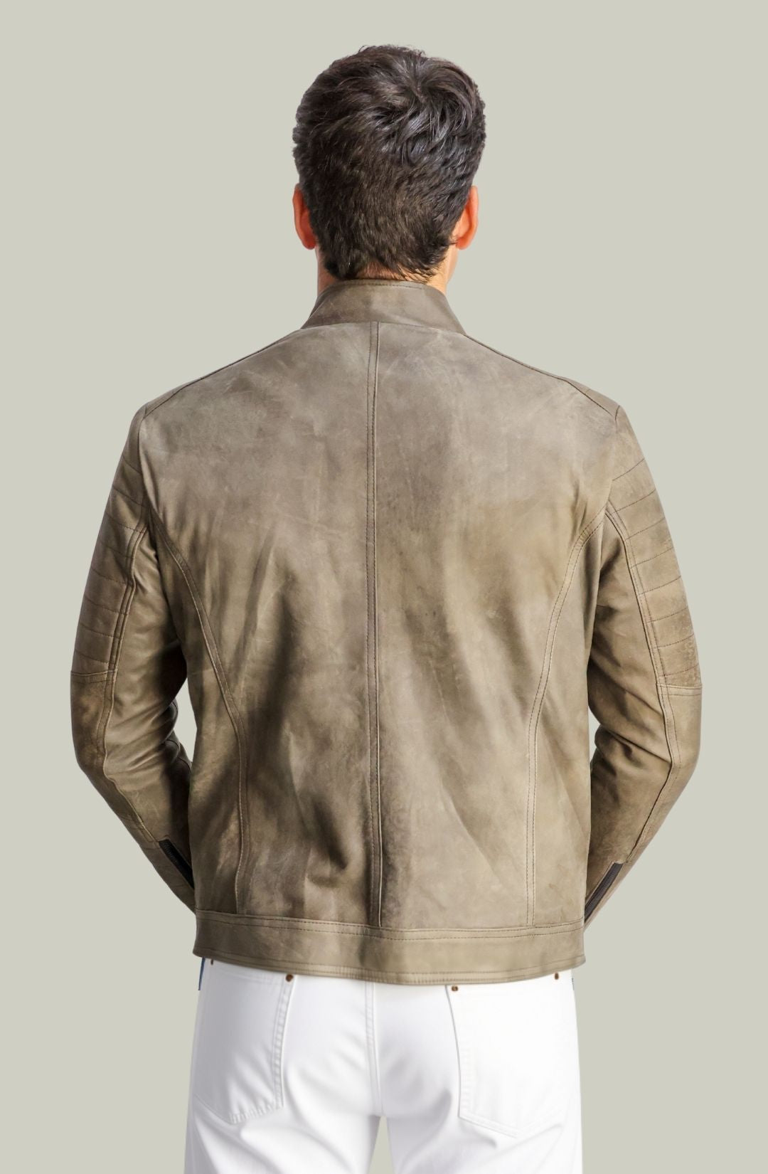 Giacca Davide Biker in Pelle T.Moro Vintage da Uomo