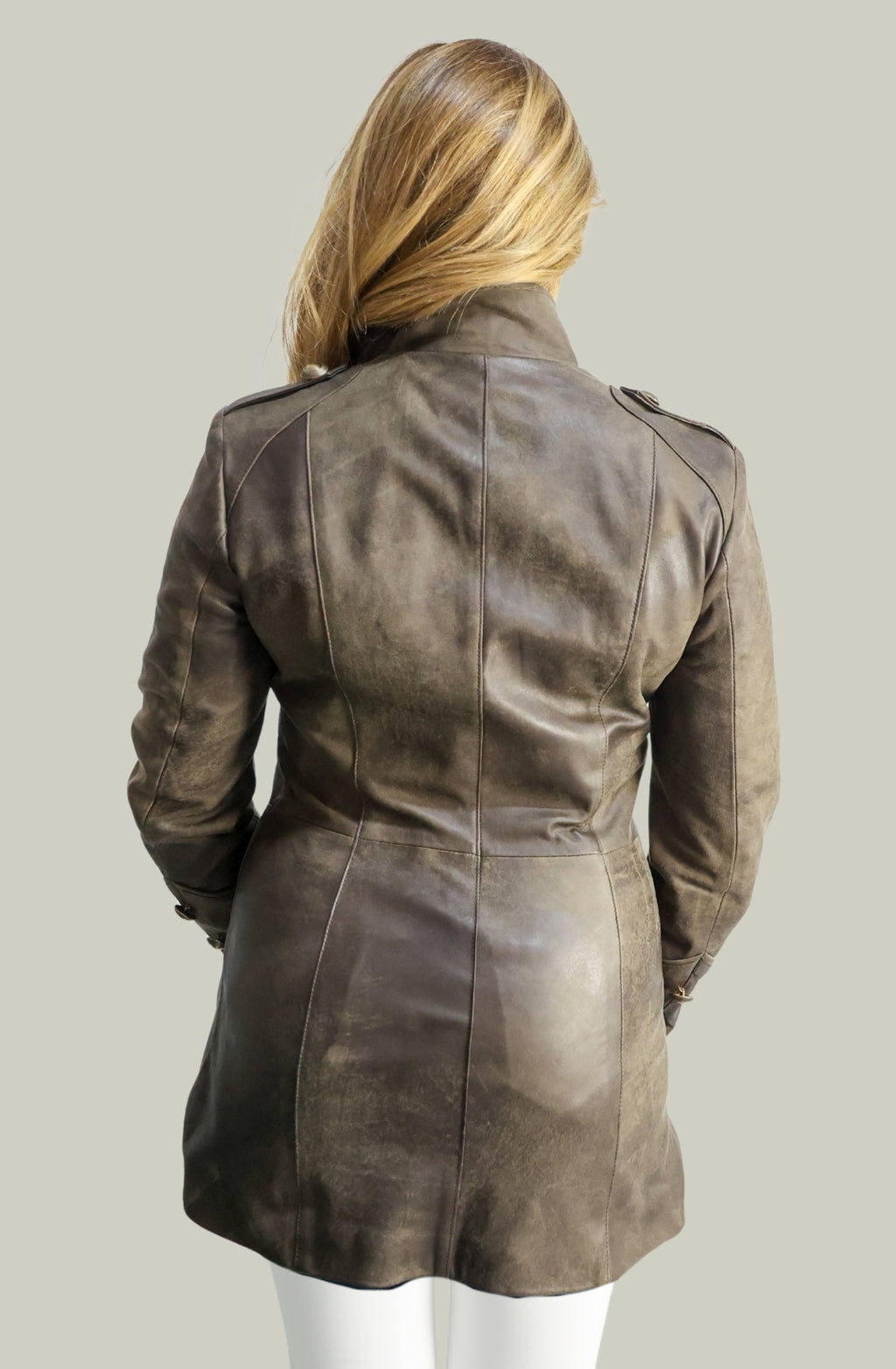 Giacca in Vera Pelle Modello K250 lungo Testa di Moro | 100% Made in Italy