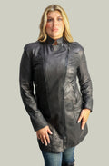Giacca in Vera Pelle Modello Noemi Lungo | 100% Made in Italy