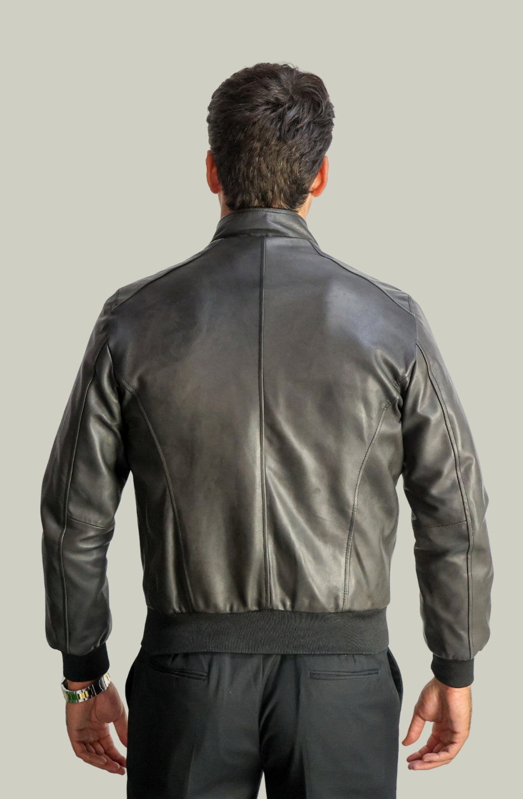 Men's Genuine Leather Bomber Jacket