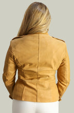 Giacca in Vera Pelle Modello Noemi Stone Wash Cuoio | 100% Made in Italy