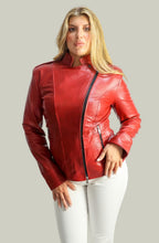 Giacca in Vera Pelle Modello Noemi Nuvolatio rosso | 100% Made in Italy